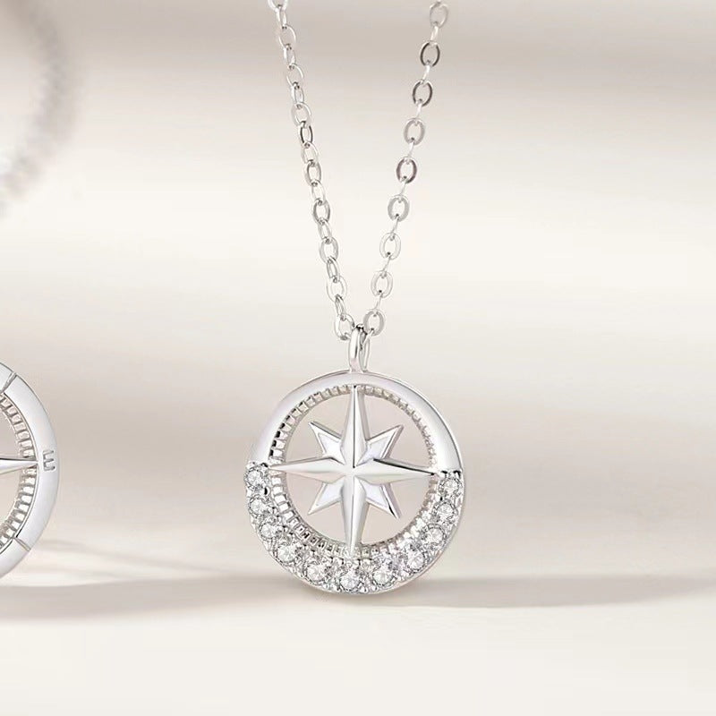 Awn Star Compass Couple Pair Of Necklaces
