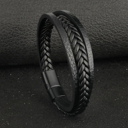 Men's Vintage Leather Rope Braided Ethnic Style Bracelets