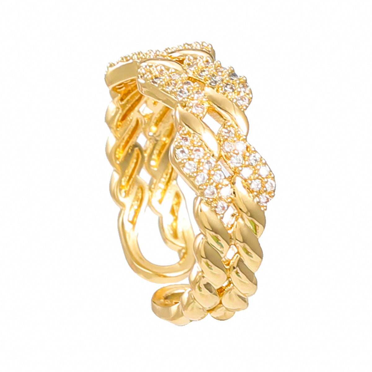 Copper Zircon Twist Shape Do Not Fade Rings