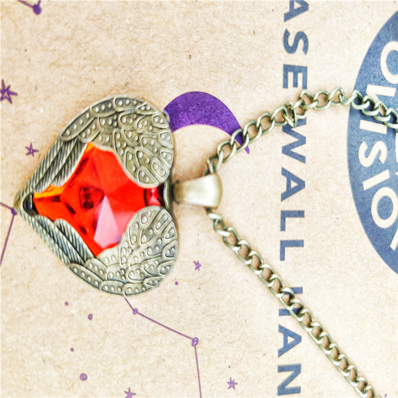 Peach Heart Wings Long Short Love Pendant Niche Temperament Necklaces