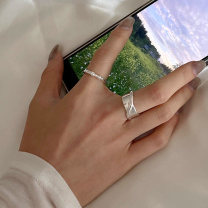 Glossy Wide Female Minimalist Stylish Simple Rings