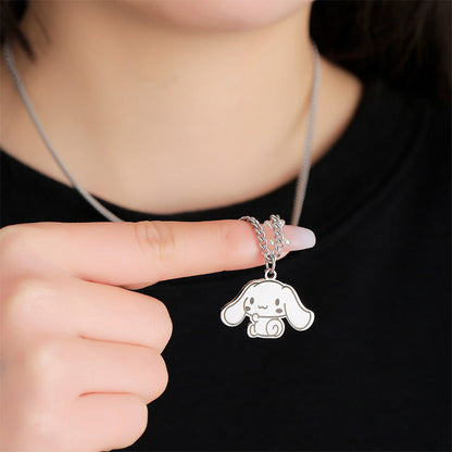 Cartoon Pendant Cute Heart Couple Big Ears Puppy Necklaces