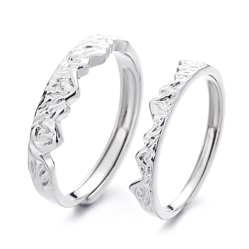 Fit Couple Sterling Sier Creative Korean Version Open Rings