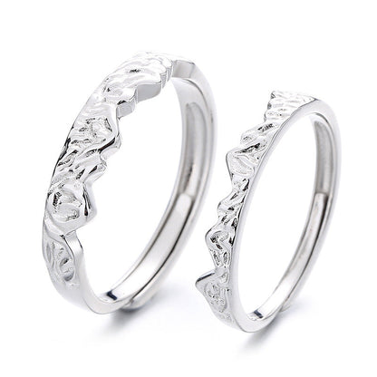 Fit Couple Sterling Sier Creative Korean Version Open Rings