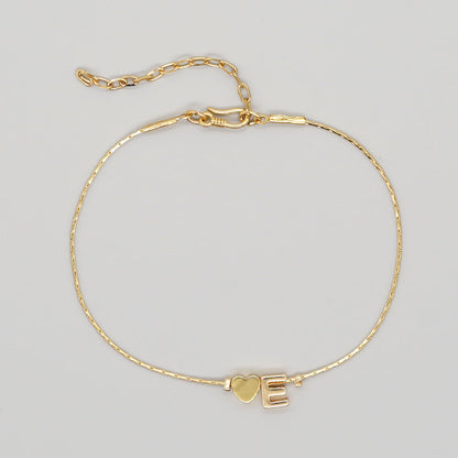 Women's Chain Gold Plated Peach Heart Heart-shaped Letter Bracelets