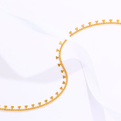 Jewelry Simple Sequins Tassel Water Wave Texture Anklet Gold Bracelets