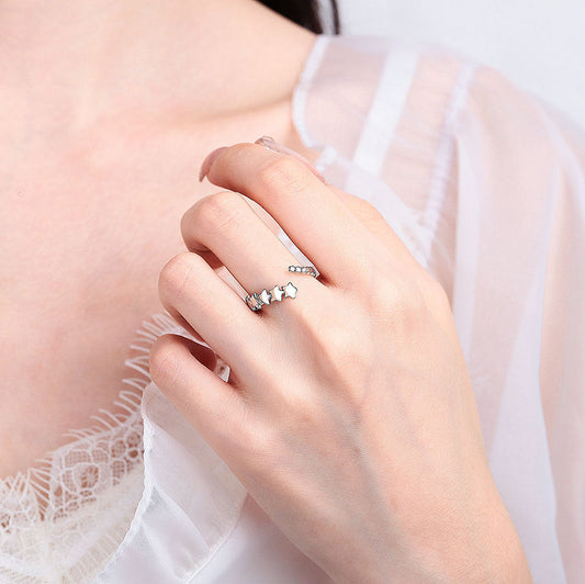 Retro Sense Pentagram Female Simple Cold Rings