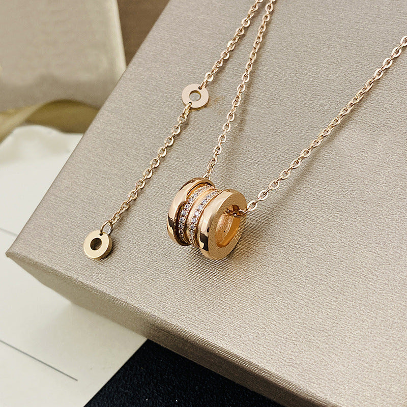 Women's & Men's Ceramic High Version Spring Full Diamond Small Waist Necklaces