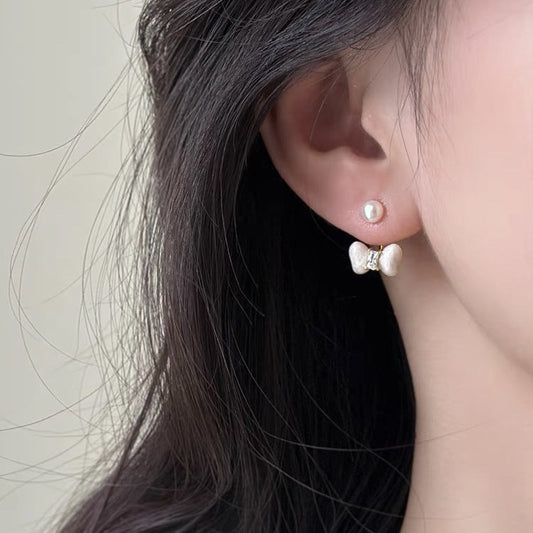 Exquisite Ear Hook Bow Niche Design Light Earrings