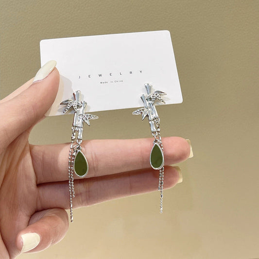 National Fashion Bamboo Temperament Long Fringe Earrings