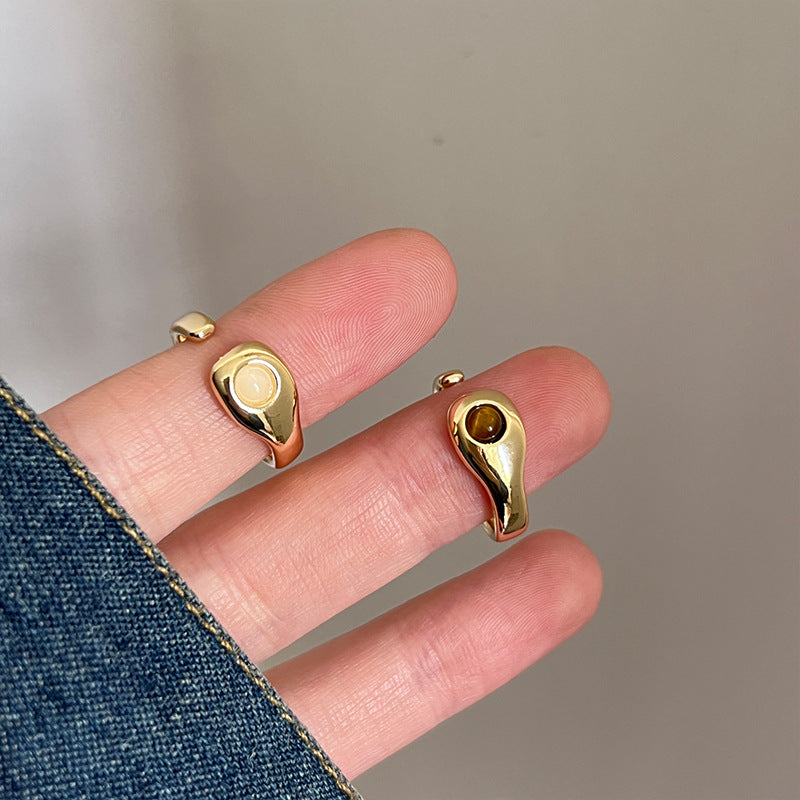 Women's Opal Shell Open For Retro Personality Rings