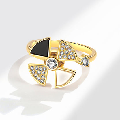 Women's Zircon Rotatable Rotating Open Adjustable Design Rings