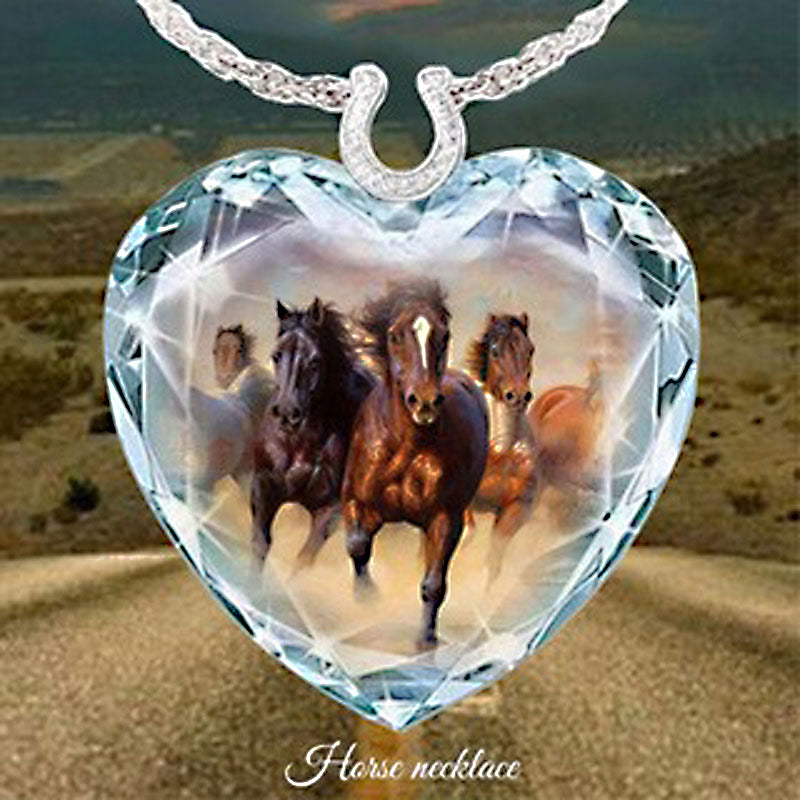 Crystal Peach Heart Pendant Series Simple Necklaces