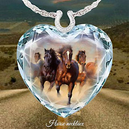 Crystal Peach Heart Pendant Series Simple Necklaces