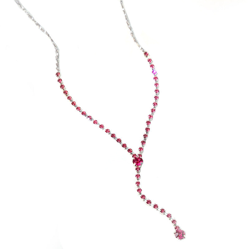 Women's Korean Style Simple Geometric Round Zircon Pendant Niche Necklaces