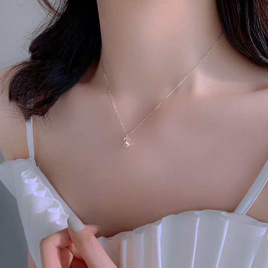 Female Tulip Pendant Niche Korean Style Sterling Sier Necklaces