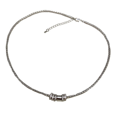 Waist Sier Simple Plaid Metal Pendant Clavicle Necklaces