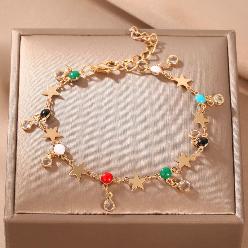 Loving Heart Multicolor Cutout Circle Diamond Bracelets