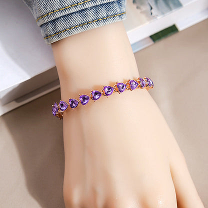 Rhinestone Fashion Color Willow Leaf Diamond Versatile Design Light Bracelets