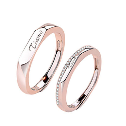 Women's & Men's Open Mouth And Korean Style Simple Glossy Rings