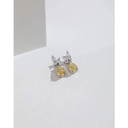 Women's Carbon Diamond Square For Niche Temperament Ice Earrings