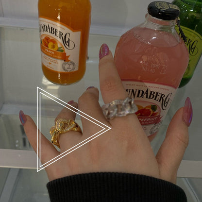 Women's French Entry Lux Niche Design Open Rings