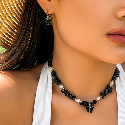 Gravel Beaded Clavicle Chain Pastoral Style Necklaces