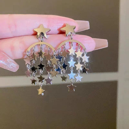 Women's Temperament Star Tassel Niche Design Unique Earrings