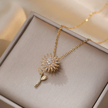 Zircon Flower Special Interest Light Luxury Necklaces