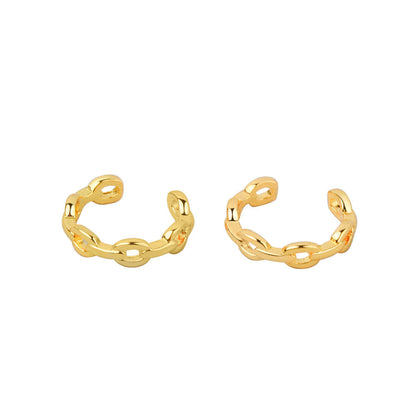 Women's Hollow Gold Chain Painless Ear Clip Earrings