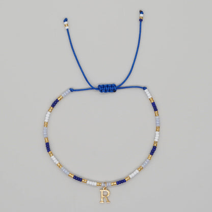 Women's Simple Style Contrast Color Bead English Letters Handmade Bracelets