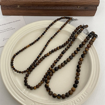 Women's Tigereye Beaded Niche Retro High Sense Necklaces