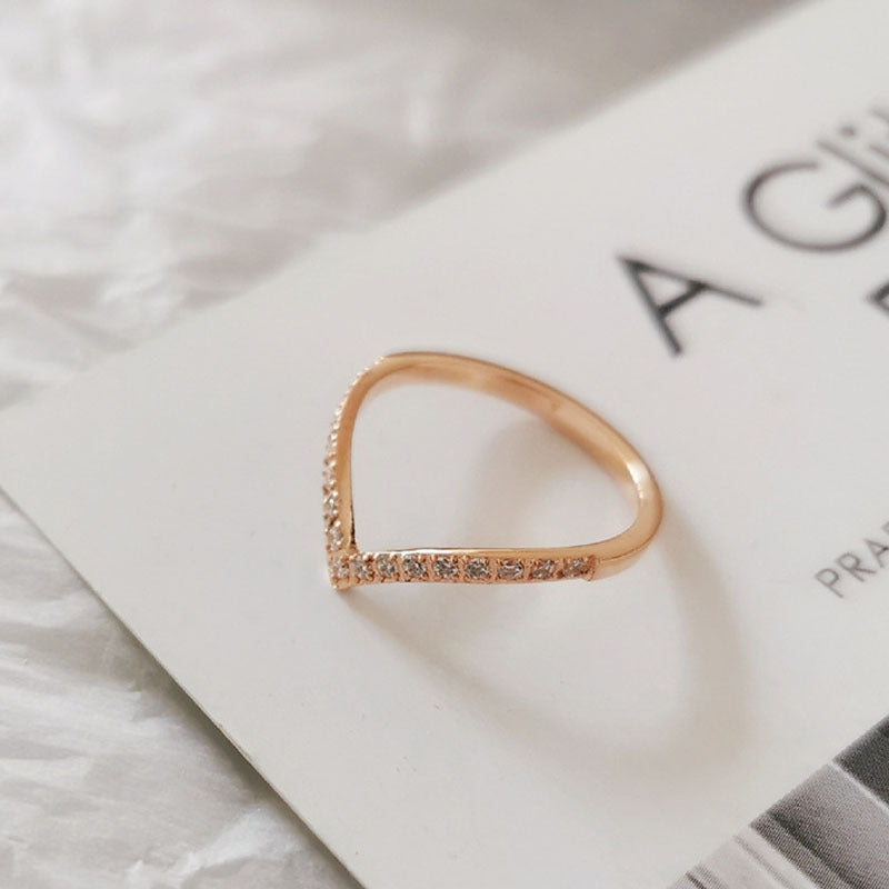 Women's Row Diamond Titanium Steel Design Advanced Rings