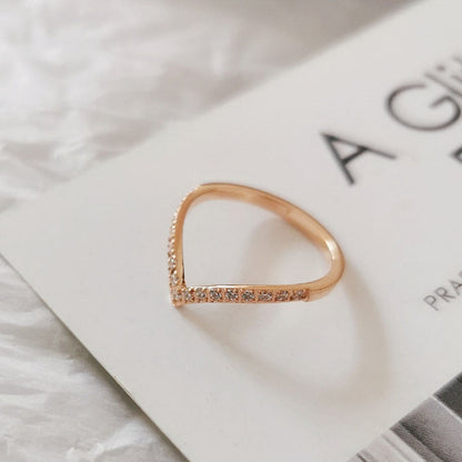 Women's Row Diamond Titanium Steel Design Advanced Rings