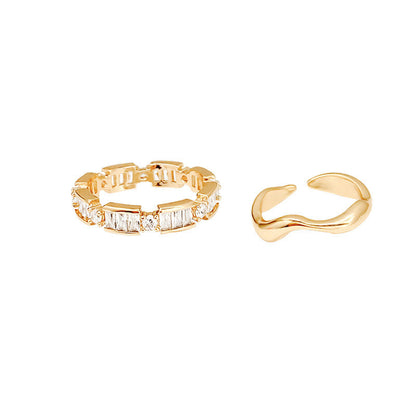 Women's Two-piece Set Light Luxury Minority Open Rings