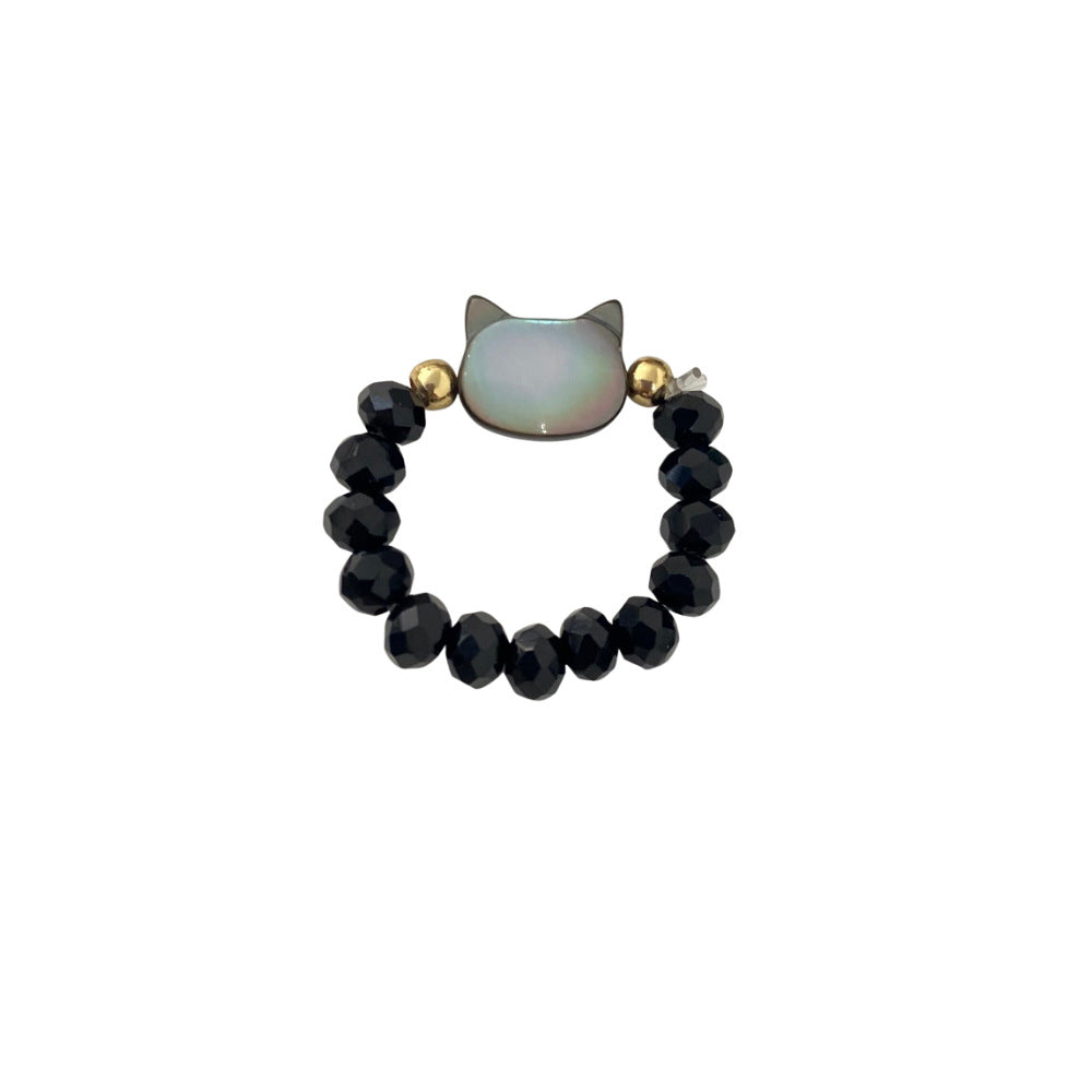 Colorful Kitty Black Crystal High-grade Daily Wear Necklaces