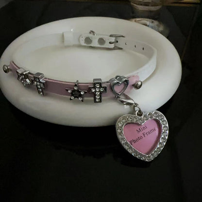 Sweet Cool Hot Punk Leather Female Necklaces