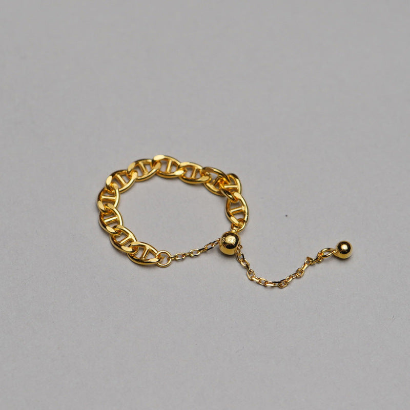 Women's Retro Adjustable Pull-out Chain Metal For Simple Rings