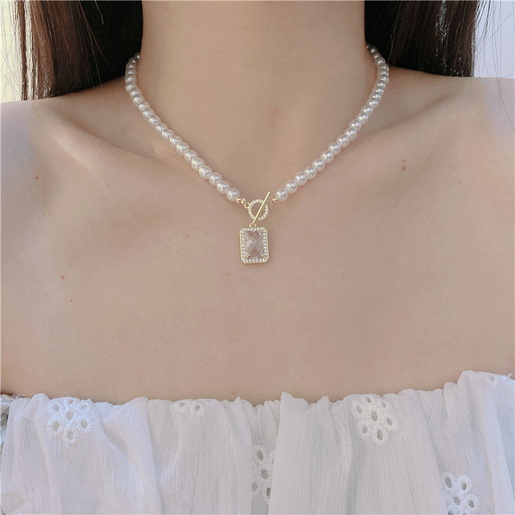 Women's Niche High-grade Buckle Beaded Chinese Clavicle Necklaces