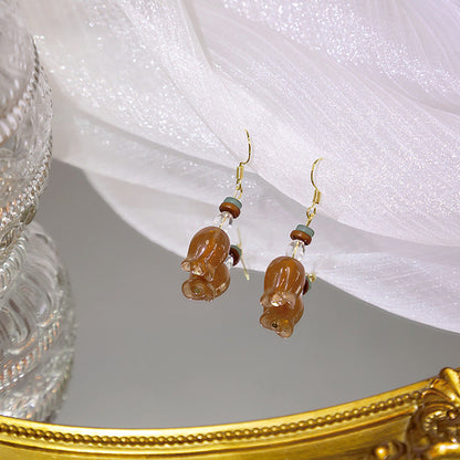 Eardrops Design Beaded Long Mori Style Rings