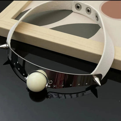 Women's Series Obsidian Punk Leather Rivet Collar Necklaces