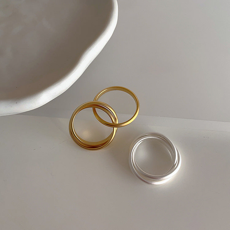 Women's Matte Metal For Niche Design Retro Rings