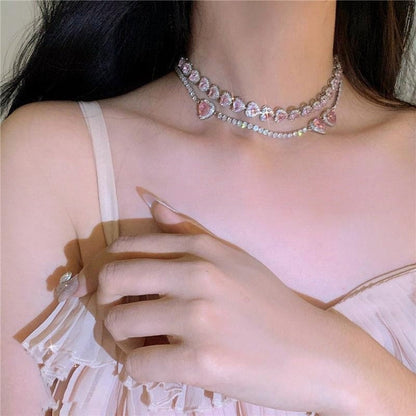 Simple Light Luxury Fans Love Clavicle Chain Full Necklaces