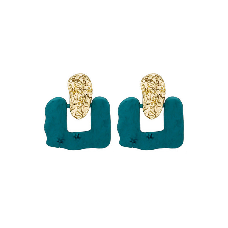 Sier Needle Elegant Graceful Contrast Color Earrings