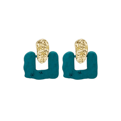 Sier Needle Elegant Graceful Contrast Color Earrings