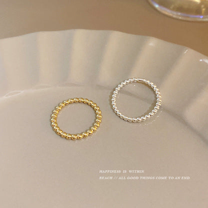 Beads Beanie Small Balls Beaded Female Rings