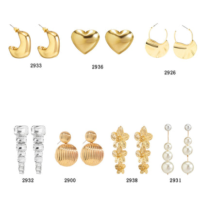 Exaggerating Hanging Show Large Water Drop Punk Rhinestone Earrings