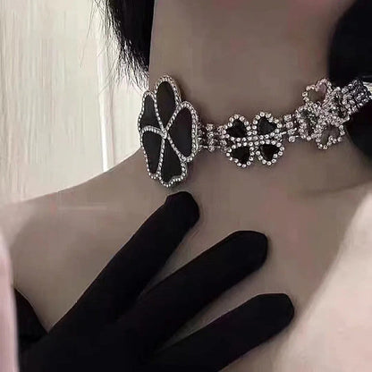 Women's Rhinestone Flower For Exaggerating Collarbone Trendy Necklaces