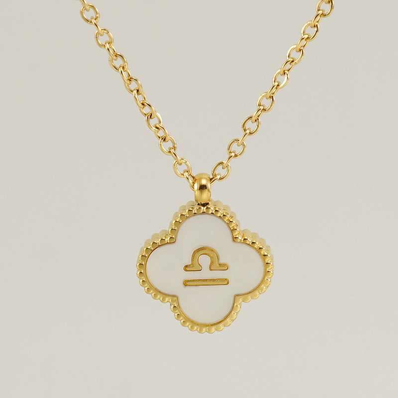 Titanium Steel Clover Shell Constellation Stainless Necklaces