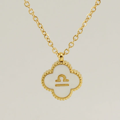 Titanium Steel Clover Shell Constellation Stainless Necklaces